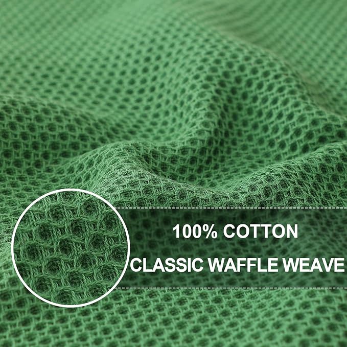 Homaxy 100% Cotton Oversized Waffle Weave Kitchen Dish Towels, Ultra Soft - Image 2