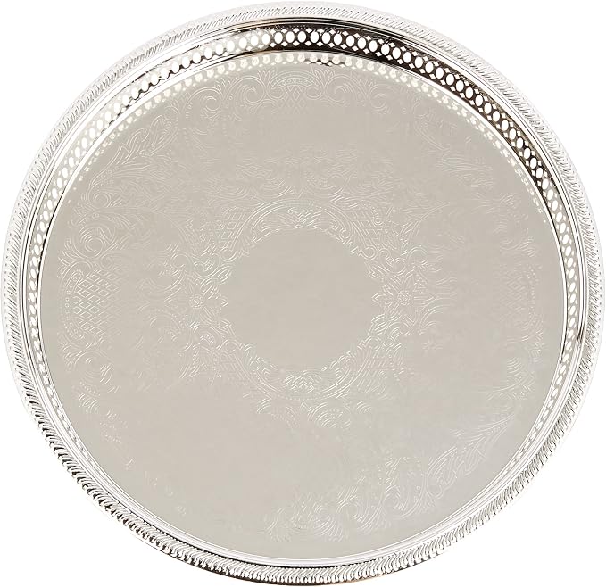 Elegance Silver Round Silver Plated Gallery Tray - Image 2