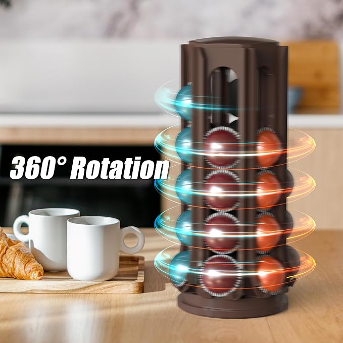 Deco Brothers VertuoLine Pod Holder, 360° Turntable Rotating Pod Carousel - Image 3