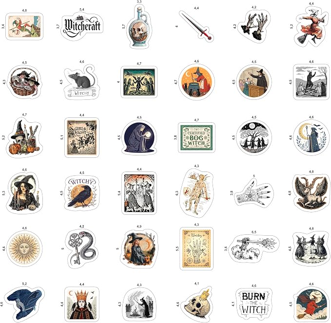 100Pcs Medieval Witch Stickers, Witchy Decals - Image 3