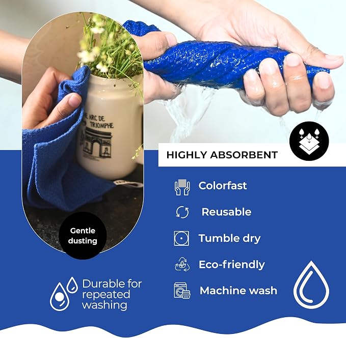 Royal Blue Cotton Cleaning Rags - Image 5