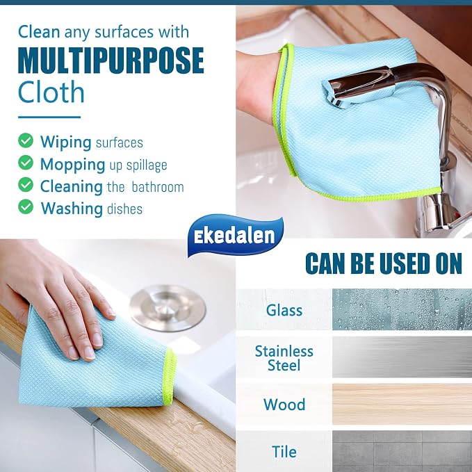 Microfiber Cleaning Cloth Lint Free Glass Cleaner Window Polishing Streak Free - Image 4