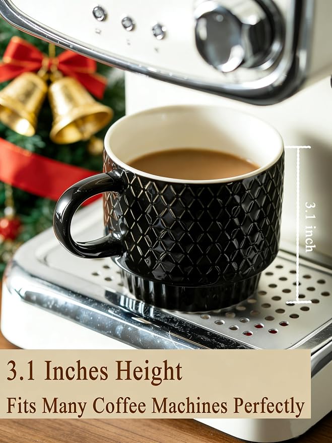 Gomakren Coffee Mugs Set of 4, 13 Ounce Stackable Coffee Mug Set - Image 2