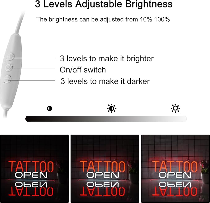 TATTOO OPEN Neon Sign for Wall Décor - Image 2