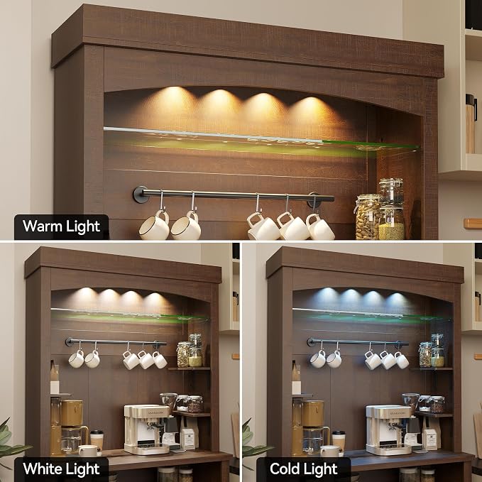 Takywep Tall Coffee Bar Cabinet - Image 6