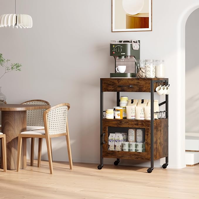 Homeiju Kitchen Island Cart, Kitchen Storage Cart - Image 3