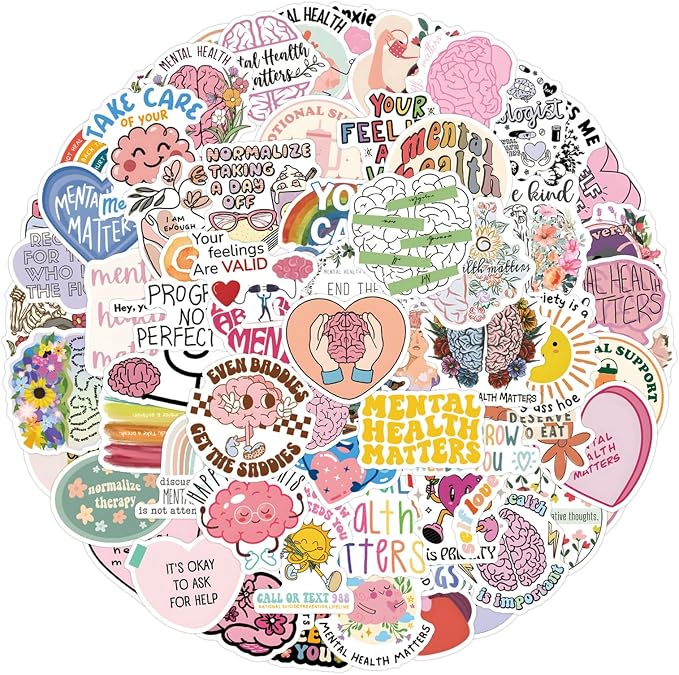 100 PCS Mental Health Matters Stickers Pack - Image 5