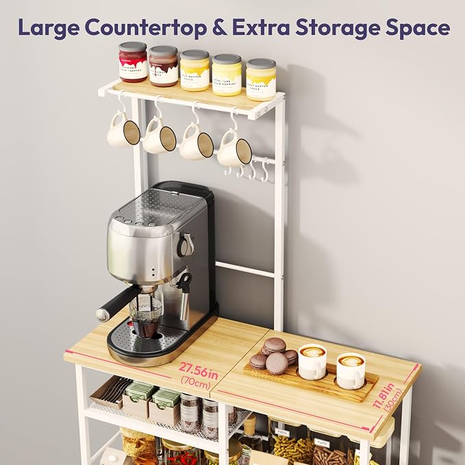 SWTYMIKI Bakers Rack with Storage - Image 4