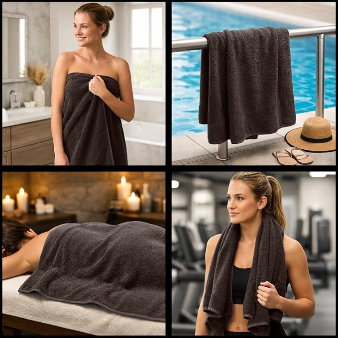 RIVERSIDE Pack of 8 Towels Set, 2 Large Bath, 2 Hand, 4 Face Washcloths - Image 5