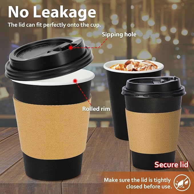 Clawsoff 500 Pack 12 oz Disposable Paper Coffee Cups - Image 7