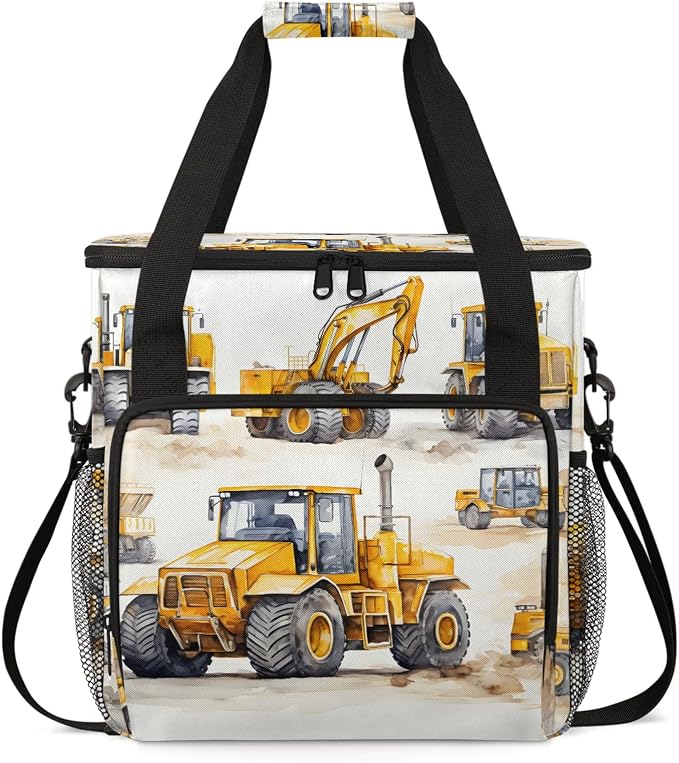 Construction Truck Excavator Coffee Maker Carring Bag, Large Insulated Storage by Home