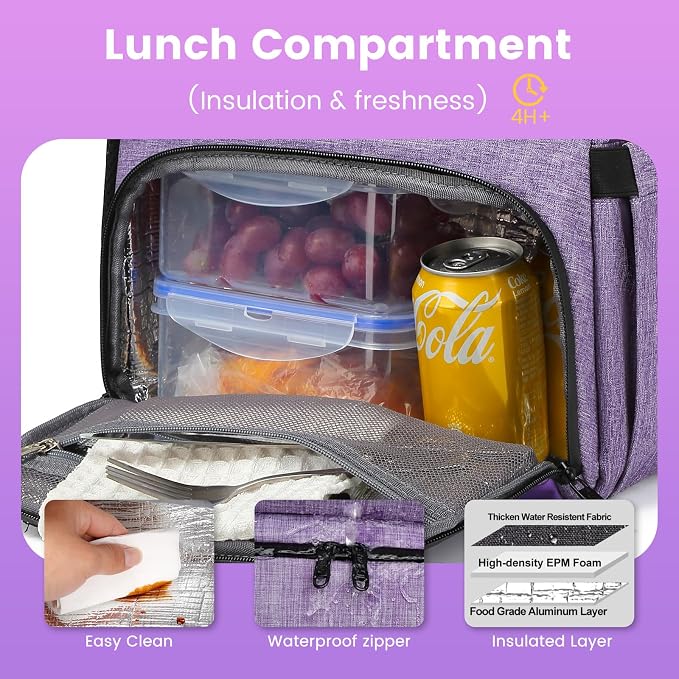 RUCYEN Lunch Backpack, Insulated Cooler Backpack Lunch Box - Image 4