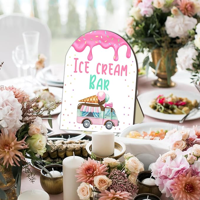 Ice Cream Bar Sign, Baby Shower Ice Cream Truck Welcome Signs, Baby Shower - Image 4