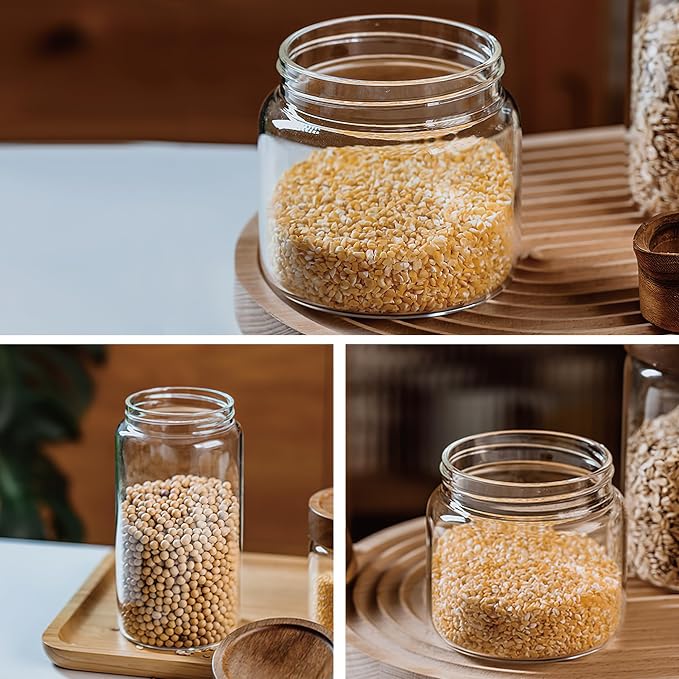 3 Pack 40 fl oz/1200 ml Clear Glass Storage Canister - Image 4