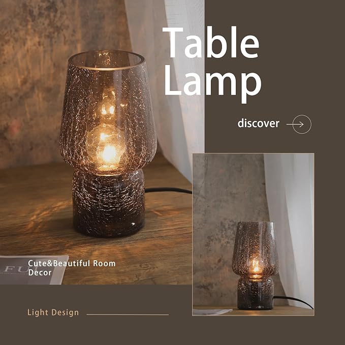 Mushroom Lamp, Small Table Lamp, Mini Cute Lamp Nightstand Lamp Kitchen Glass - Image 5