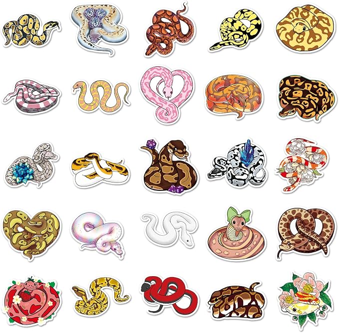 50Pcs Snake Stickers, Waterproof Vinyl Cute Reptile Stickers - Image 5