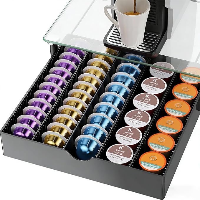 gianotter Crystal Tempered Glass Vertuo Pod Holder Drawer, Compatible by gianotter
