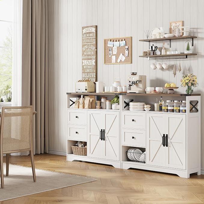 Vabches Farmhouse Buffet Sideboard Cabinet - Image 5