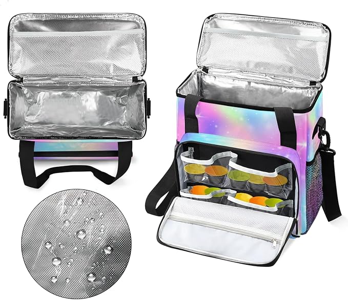 Galaxy Glitter Coffee Maker Carring Bag, Large Insulated Storage Organizer Case - Image 3