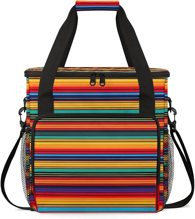 Mexican Abstract Vintage Aztec Lines Coffee Maker Carring Bag, Large Insulated by Home