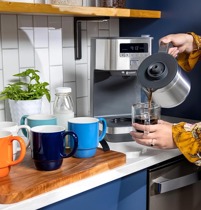 GE Drip Coffee Maker With Timer | 10-Cup Thermal Carafe Coffee Pot Keeps Coffee - Image 5