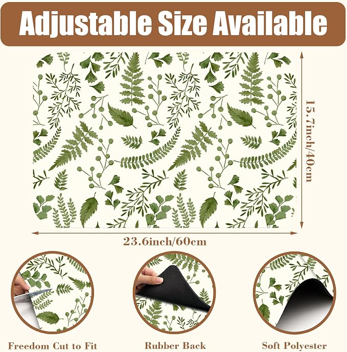 Green Leaf Coffee Mat Herb Dish Drying Mat - Image 2