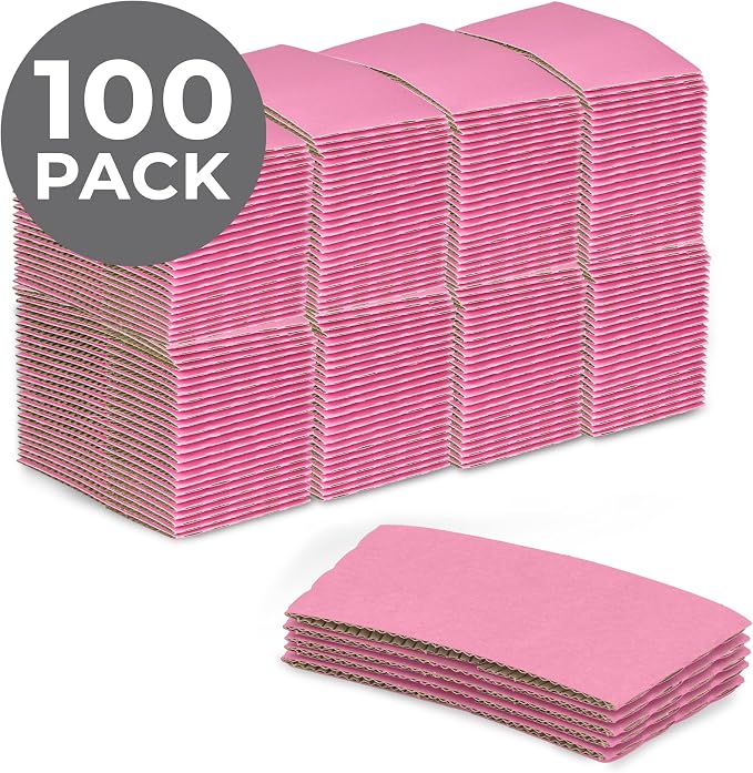 FMP Brands Pink Coffee Cup Sleeves Disposable - Image 2