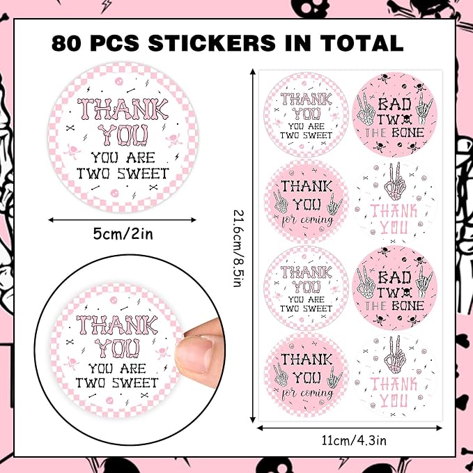 Serencatcher Bad Two The Bone Thank You Stickers - Image 5