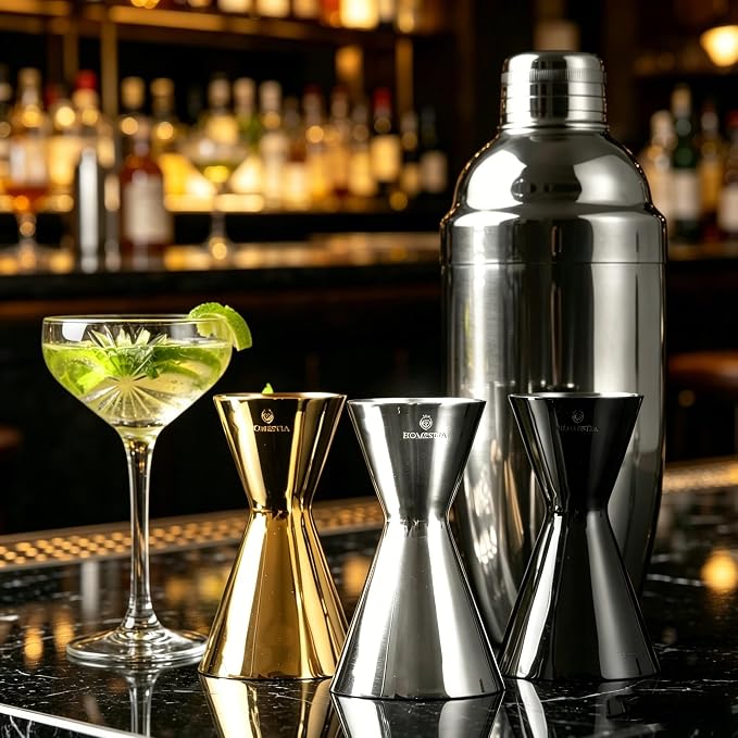 Homestia Stainless Steel Double Jigger, 1 oz to 2 oz Cocktail Measuring Cup - Image 6