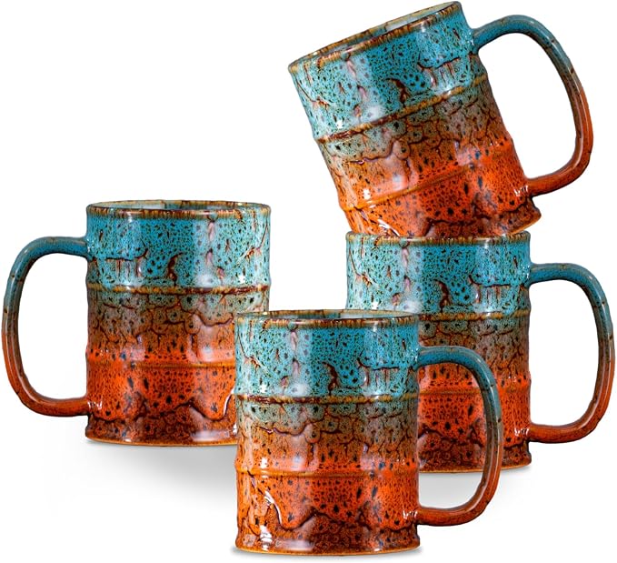 Coffee Mugs Set of 4, 12 Oz Coffee Cups Ceramic by LGQ