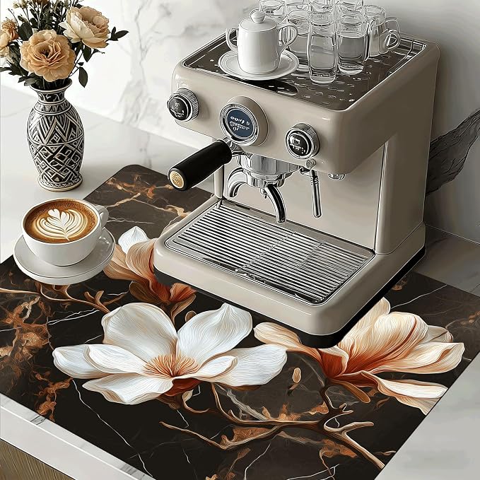 Black Gold Magnolia Stove Top Cover 28.3 x 20.5 Inches, Heat Resistant Glass - Image 2