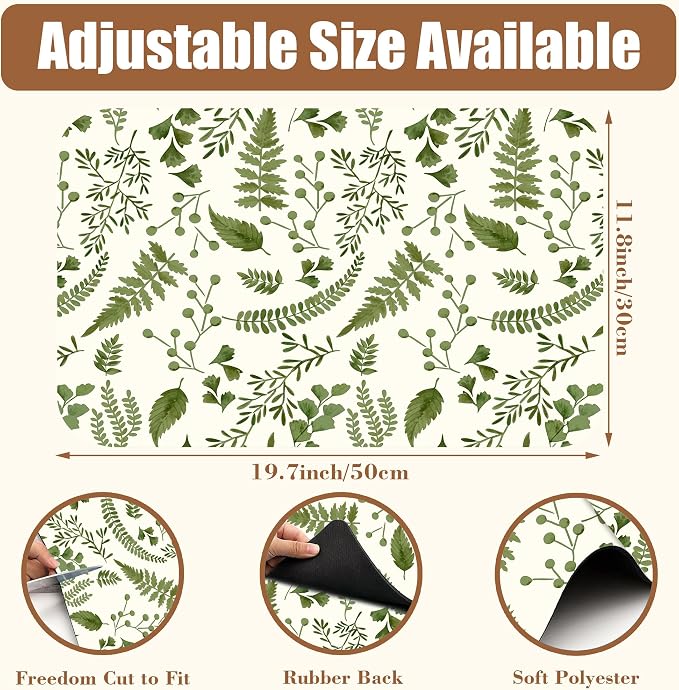 Green Leaf Coffee Mat Herb Dish Drying Mat - Image 2