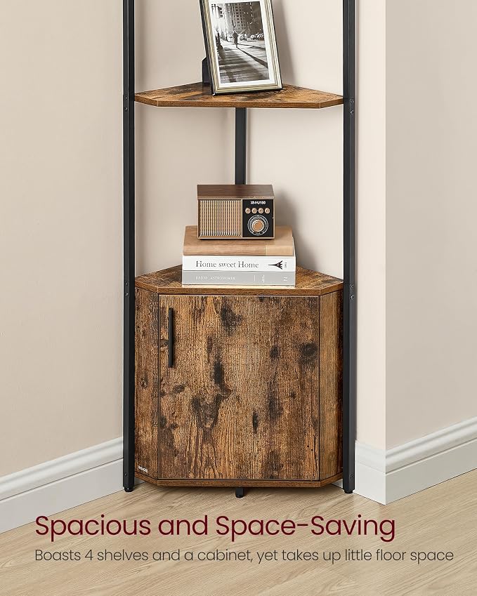 VASAGLE Corner Shelf with Storage, 5-Tier Corner Storage Cabinet, - Image 4