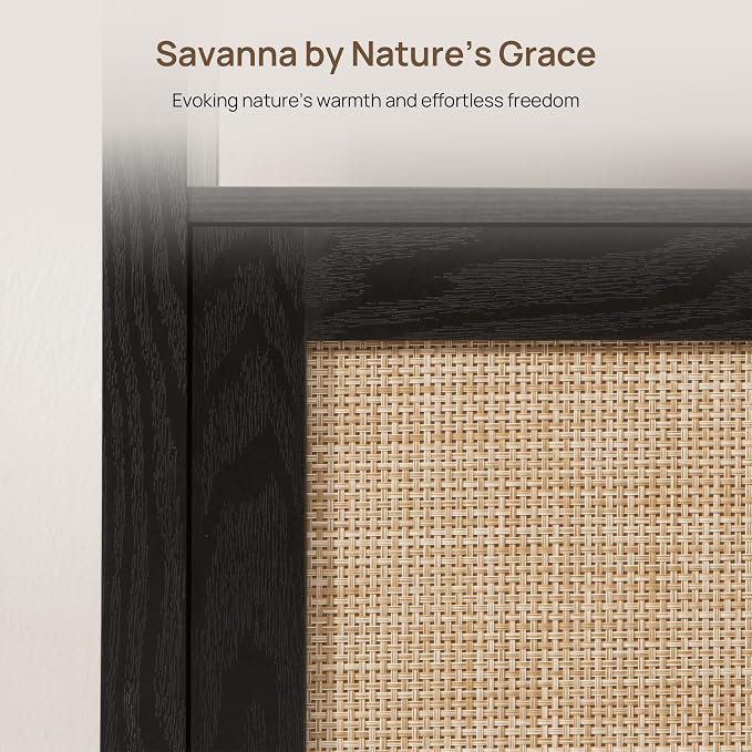 SICOTAS Rattan Coffee Bar Cabinet - Image 6