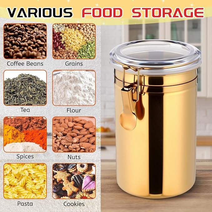 6 Pcs Stainless Steel Food Storage Containers Set Airtight Kitchen Canisters - Image 4