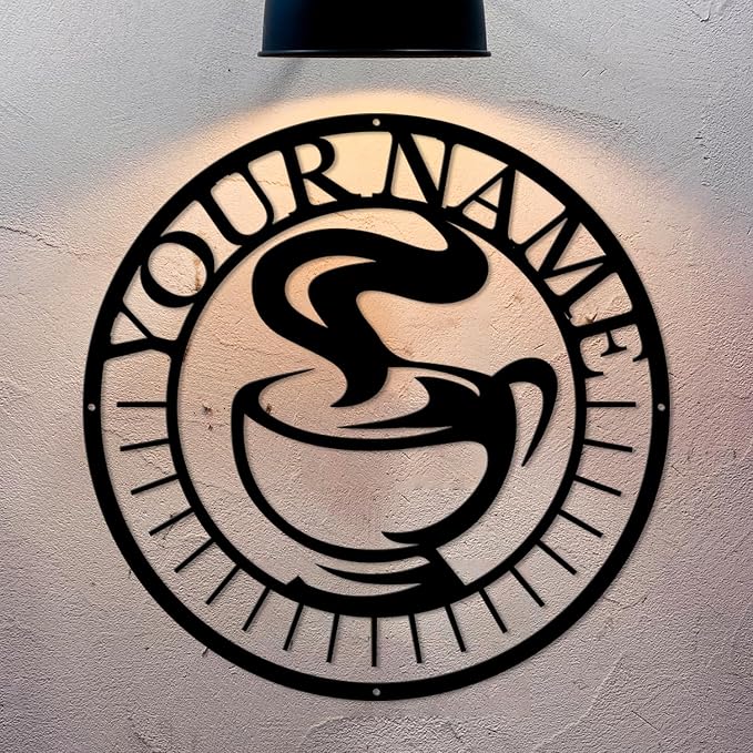 Custom Coffee Bar Metal Name Sign, Soldier House Wall Art, Personalized Lover - Image 4