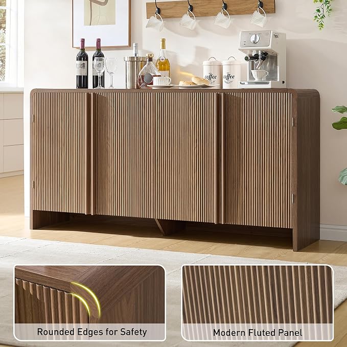 AMERLIFE 63" Fluted Sideboard Buffet Cabinet - Image 5