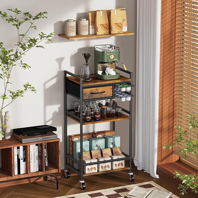 Housolution 4-Tier Coffee Bar Cart - Image 3