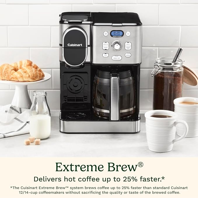 Cuisinart 12-Cup Coffee Maker, Single-Serve Brewer Glass Carafe, Automatic Hot - Image 4