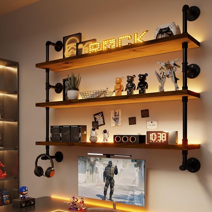ROGMARS LED Gaming Floating Shelves by 100RealSolidWood