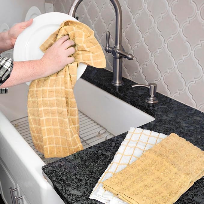 Ritz Premium 100% Cotton Terry Check Kitchen Dish Towels - Image 4