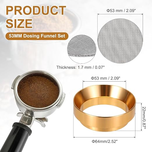 uxcell 53MM Espresso Dosing Funnel Set, 2.52 x 0.87 Dosing Funnel - Image 2