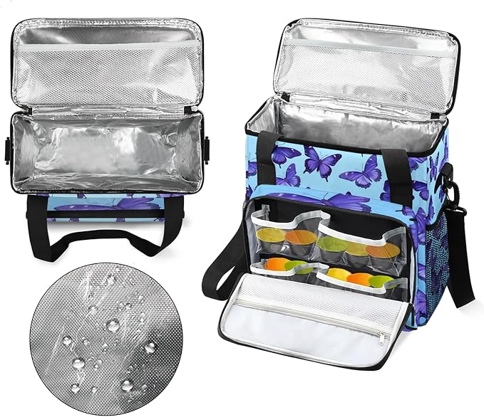 Butterfly Animals Coffee Maker Carring Bag, Large Insulated Storage Organizer - Image 3