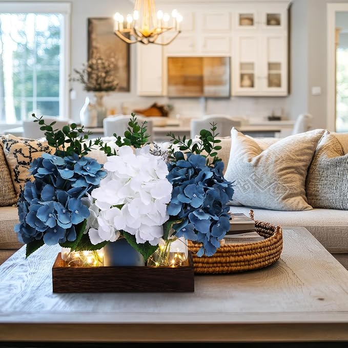 Suncalla 3 Pcs Blue Hydrangea Centerpiece - Image 4