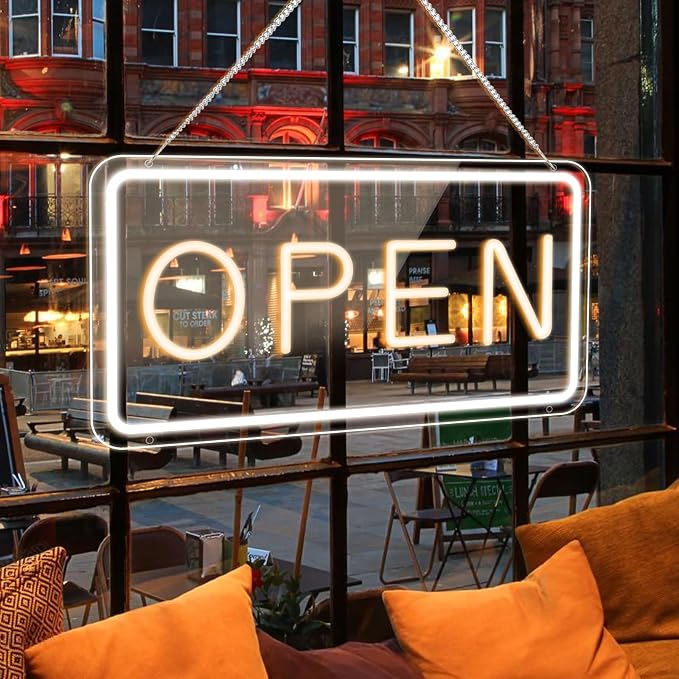 LED Open Sign for Business, USB Powered Storefront Window Open Signs - Image 2