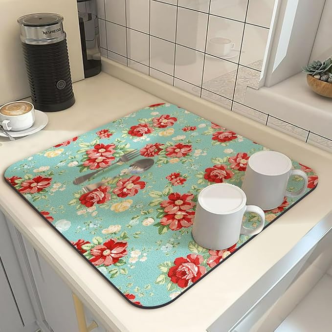 Coffee Bar Mat Rubber Dish Drying Mat - Image 2