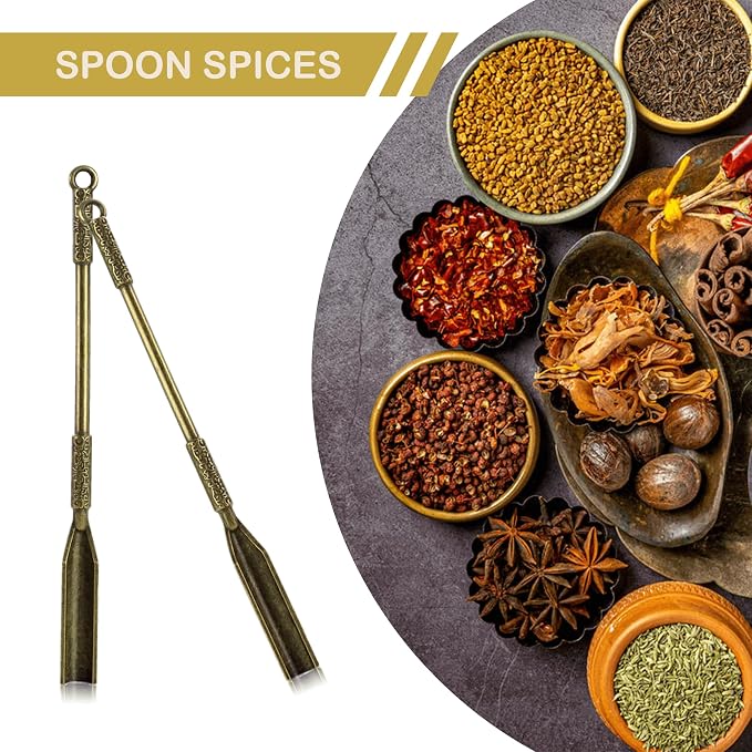 6 Pack Tiny Small Mini Spoons 4.3 Inches Metal Medicine Shovel Spices Powder - Image 4