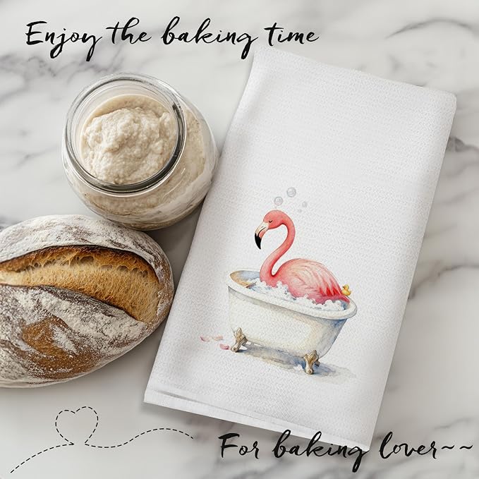 Funny Flamingo Bathroom Hand Towels, Flamingo Lover Gifts, Humor Bathing - Image 5