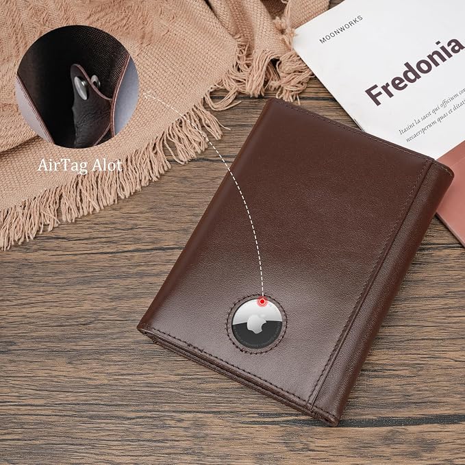 Polare Napa Leather Pilot Wallet Passport Holder RFID Blocking Tri-fold Travel - Image 3