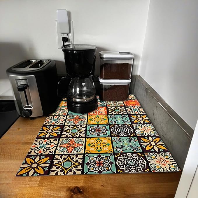 Mandala Boho Dish Drying Mats For Kitchen Counter Dryer Coffee Maker Bar Mat - Image 6